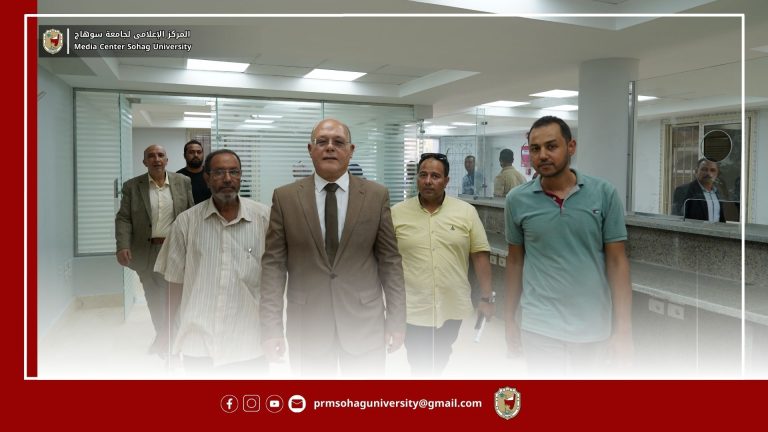 لخدمة منسوبي الجامعة و أهالي مدينة سوهاج الجديدة ..النعماني يتفقد مكتب الشهر العقاري والتوثيق تمهيداً لافتتاحه