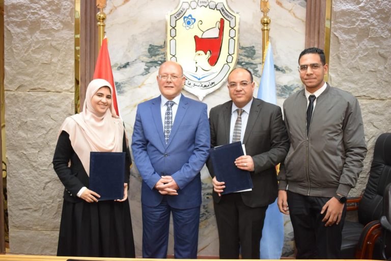 Sohag University President signs six Sponsorship Contracts for Several Inventions, including an Integrated Smart Cane for Safe Transportation, a Portable Device for the Blind, and a Nutritional Product to Stimulate Memory.